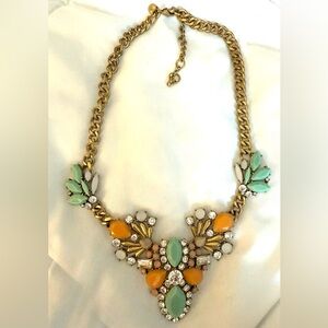 Vintage J Crew Statement Necklace-Peach and Mint